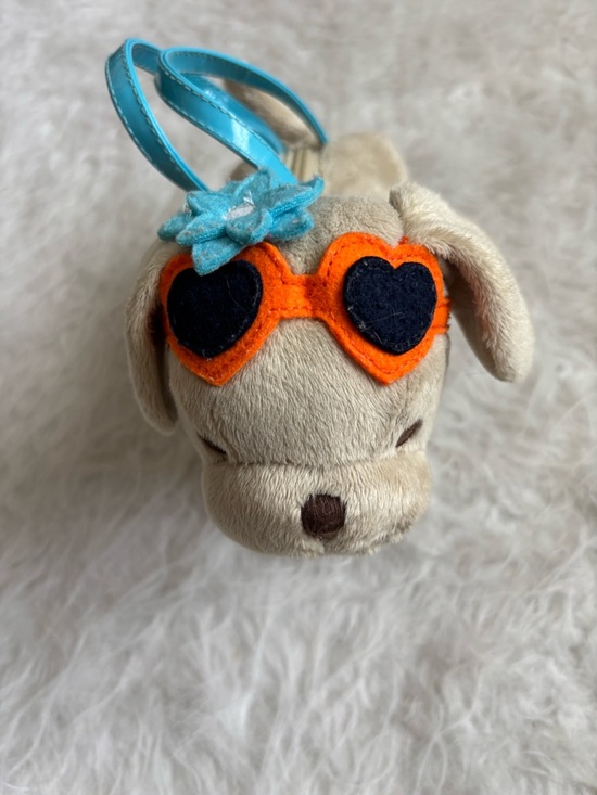 Gymboree Other - Gymboree Plush Puppy Purse with Orange Heart Sunglasses & Turquoise Accents